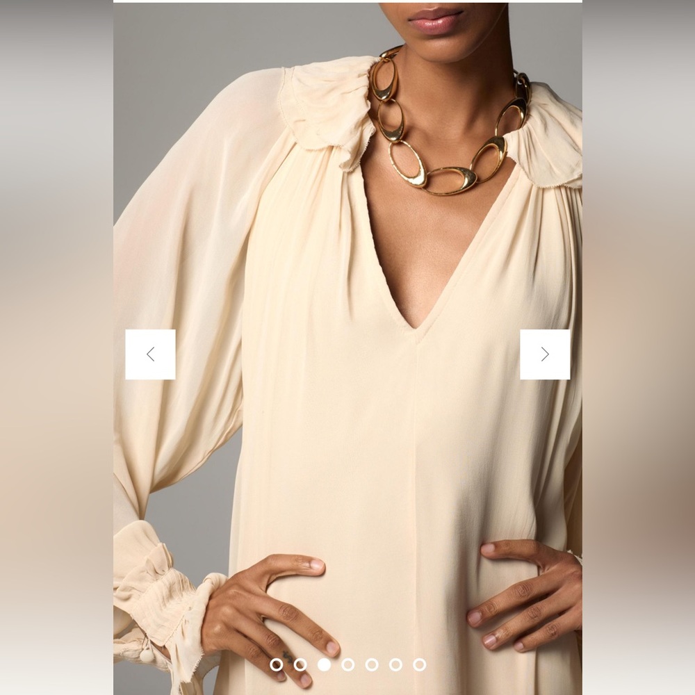 Anthropologie Long-Sleeve Midi Dress Neutral Ethereal Fairy Coastal Grandma LP - Picture 5 of 12